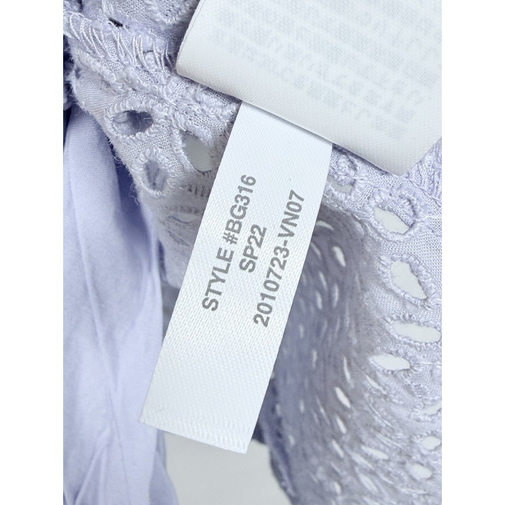 J.Crew NWT V-Back Puff Sleeve Eyelet Top Lavender Cottagecore Romantic Size 8 - Picture 8 of 13